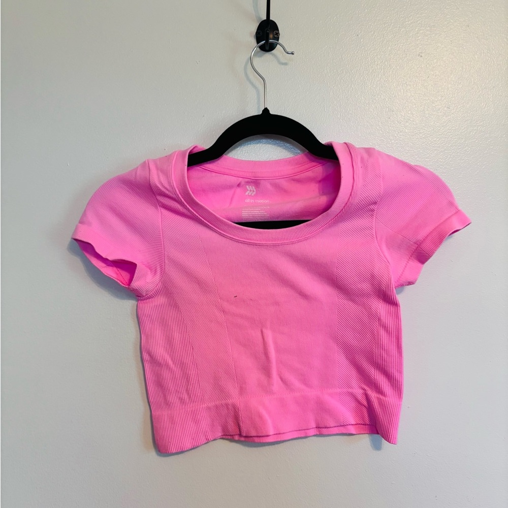 All in motion active wear pink crop top size xs